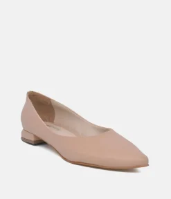 Belle & Lucy Stylish Beige Pointy Toe Flats