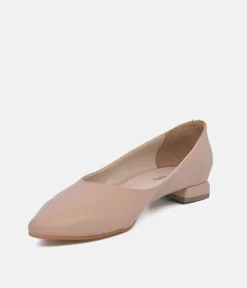 Belle & Lucy Stylish Beige Pointy Toe Flats