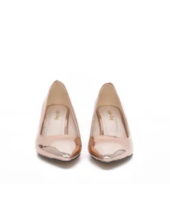 Belle & Lucy Stylish Metallic Copper Midi Heels