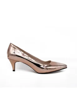 Belle & Lucy Stylish Metallic Copper Midi Heels