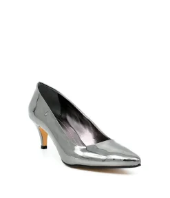 Belle & Lucy Stylish Metallic Silver Midi Heels