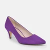 Belle & Lucy Stylish Purple Suede Midi Heels