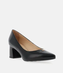 Bioeco Classic Black Patent Block Heel Shoes