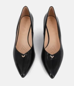 Bioeco Classic Black Patent Block Heel Shoes