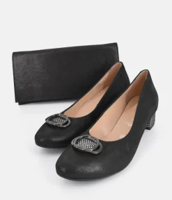 Bioeco Dressy Black Block Heel Shoes