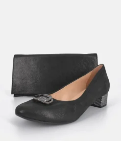 Bioeco Dressy Black Block Heel Shoes