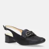 Bioeco Elegant Navy Shimmer Slingback Loafers