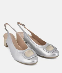 Bioeco Glamourous Gold and Silver Slingback Heels