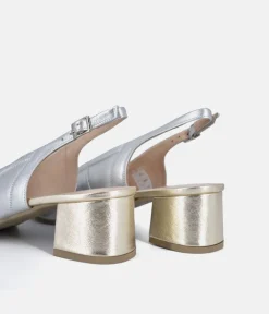 Bioeco Glamourous Gold and Silver Slingback Heels