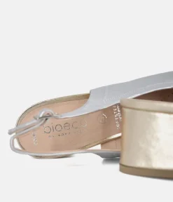 Bioeco Glamourous Gold and Silver Slingback Heels