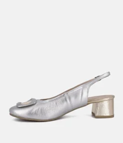 Bioeco Glamourous Gold and Silver Slingback Heels