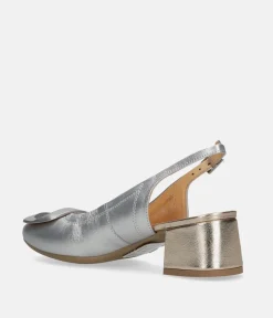 Bioeco Glamourous Gold and Silver Slingback Heels