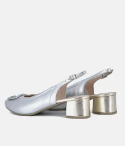 Bioeco Glamourous Gold and Silver Slingback Heels