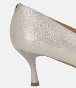 Bioeco Gold Shimmer Leather Stiletto Heels