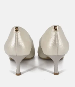 Bioeco Gold Shimmer Leather Stiletto Heels