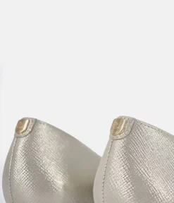 Bioeco Gold Shimmer Leather Stiletto Heels