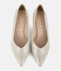Bioeco Gold Shimmer Leather Stiletto Heels