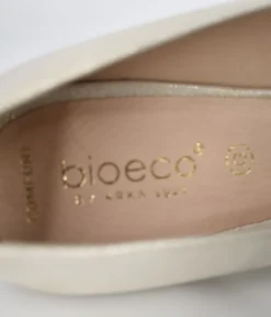 Bioeco Gold Shimmer Leather Stiletto Heels