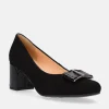 Bioeco Plush Black Suede Block Heel Shoes