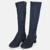 Bioeco Plush Navy Suede Long Boots