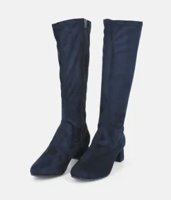Bioeco Plush Navy Suede Long Boots