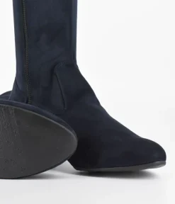Bioeco Plush Navy Suede Long Boots