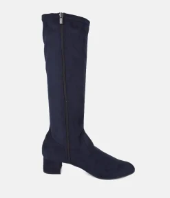 Bioeco Plush Navy Suede Long Boots