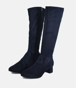 Bioeco Plush Navy Suede Long Boots