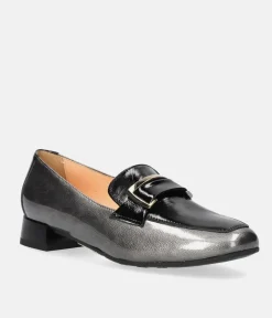 Bioeco Sophisticated Grey/Black Patent Loafers