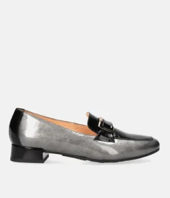 Bioeco Sophisticated Grey/Black Patent Loafers