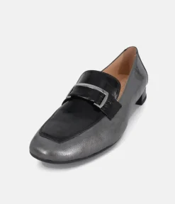 Bioeco Sophisticated Grey/Black Patent Loafers
