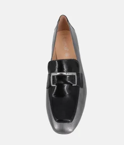 Bioeco Sophisticated Grey/Black Patent Loafers