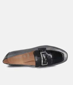 Bioeco Sophisticated Grey/Black Patent Loafers