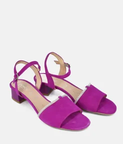 Bioeco Stylish Fuchsia Pink Low Block Heel Sandals