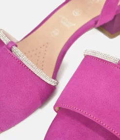 Bioeco Stylish Fuchsia Pink Low Block Heel Sandals