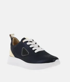 Bioeco Stylish Navy Shimmer Lace Up Trainers