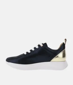 Bioeco Stylish Navy Shimmer Lace Up Trainers