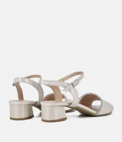 Bioeco Stylish Pearl Low Block Heel Sandals