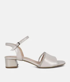 Bioeco Stylish Pearl Low Block Heel Sandals
