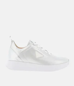 Bioeco Stylish Silver Shimmer Lace Up Trainers
