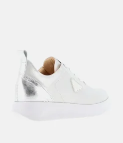 Bioeco Stylish Silver Shimmer Lace Up Trainers