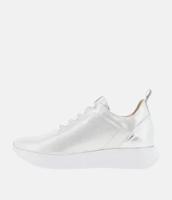 Bioeco Stylish Silver Shimmer Lace Up Trainers