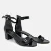Black Patent Barely There Block Heels
