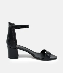 Black Patent Barely There Block Heels