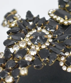 BOTTEGA Black Embellished Block Heel Sandal