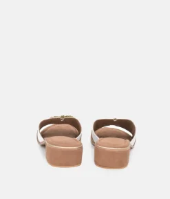BOTTEGA Leather/Suede Embellished Slip On Sandal