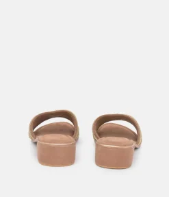 BOTTEGA Suede and Crystal Rope Embellished Slip On Sandal