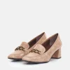 Brenda Zaro Chic Beige Block Heel Loafer