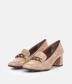Brenda Zaro Chic Beige Block Heel Loafer