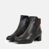 Brenda Zaro Classic Black Leather Ankle Boots